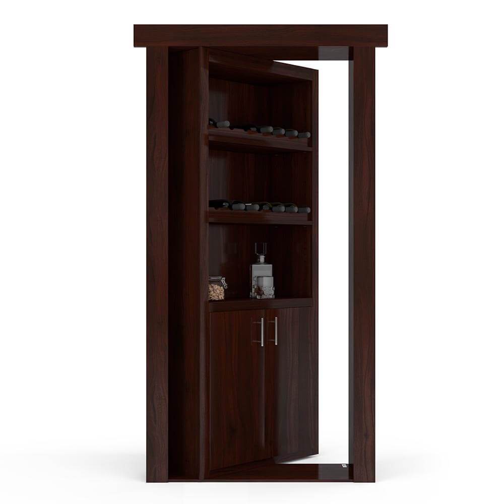 Hidden Flush Mount Walnut Wine Rack Door - Tampa Home & Garden Store