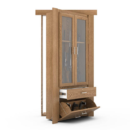 Hidden Room Flush Mount Oak Gun Cabinet Door - Tampa Home & Garden Store