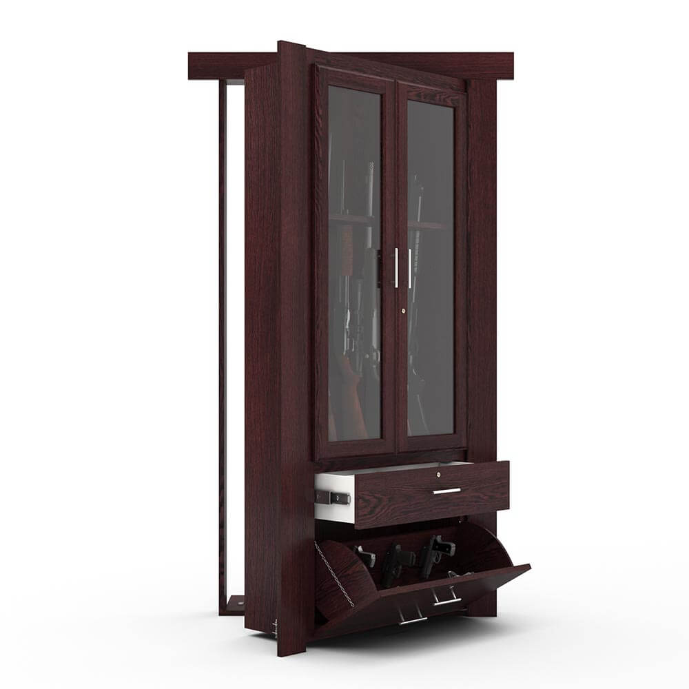Hidden Room Flush Mount Oak Gun Cabinet Door - Tampa Home & Garden Store