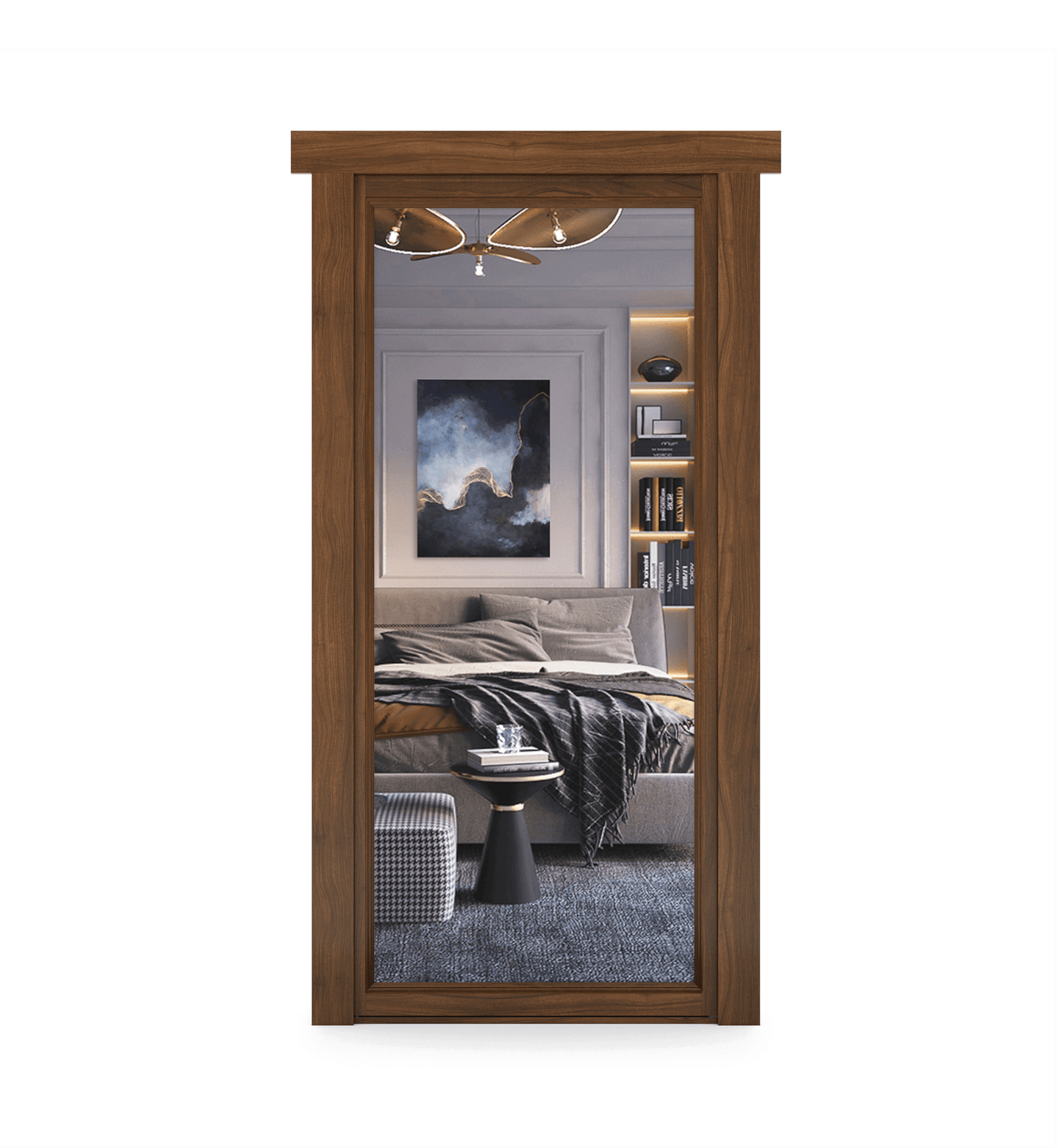 Hidden Walnut Mirror Door - Tampa Home & Garden Store