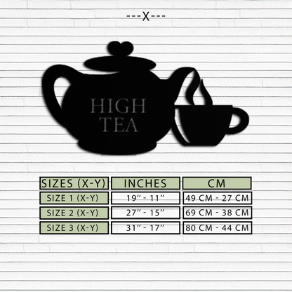 High Tea Teapot & Cup Metal Wall Art – Elegant Black Steel Tea-Time Decor for Kitchen, Café, and Dining Spaces- KAF440 - Tampa Home & Garden Store