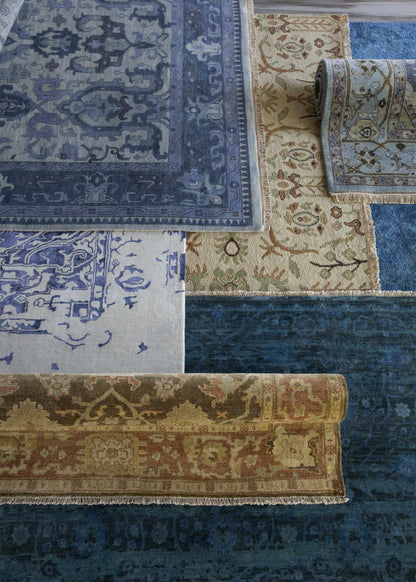 Brentford Carpet - Clearance rug by Boutique Rugs in blue ornate pattern with fringed edges on Tampa Home & Garden Store