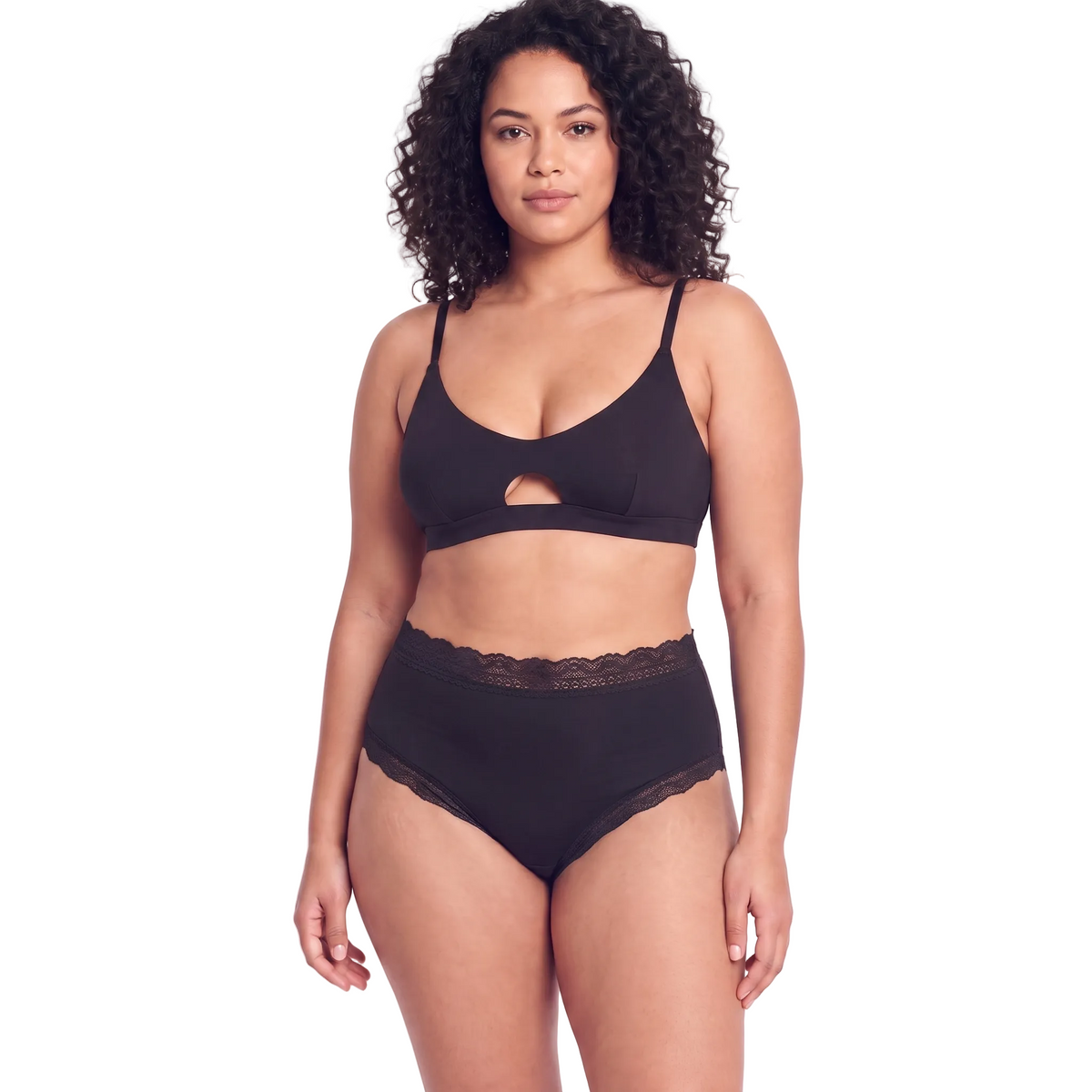 Organic Lace High Rise Brief in black organic cotton by Net Positive on Tampa Home & Garden Store