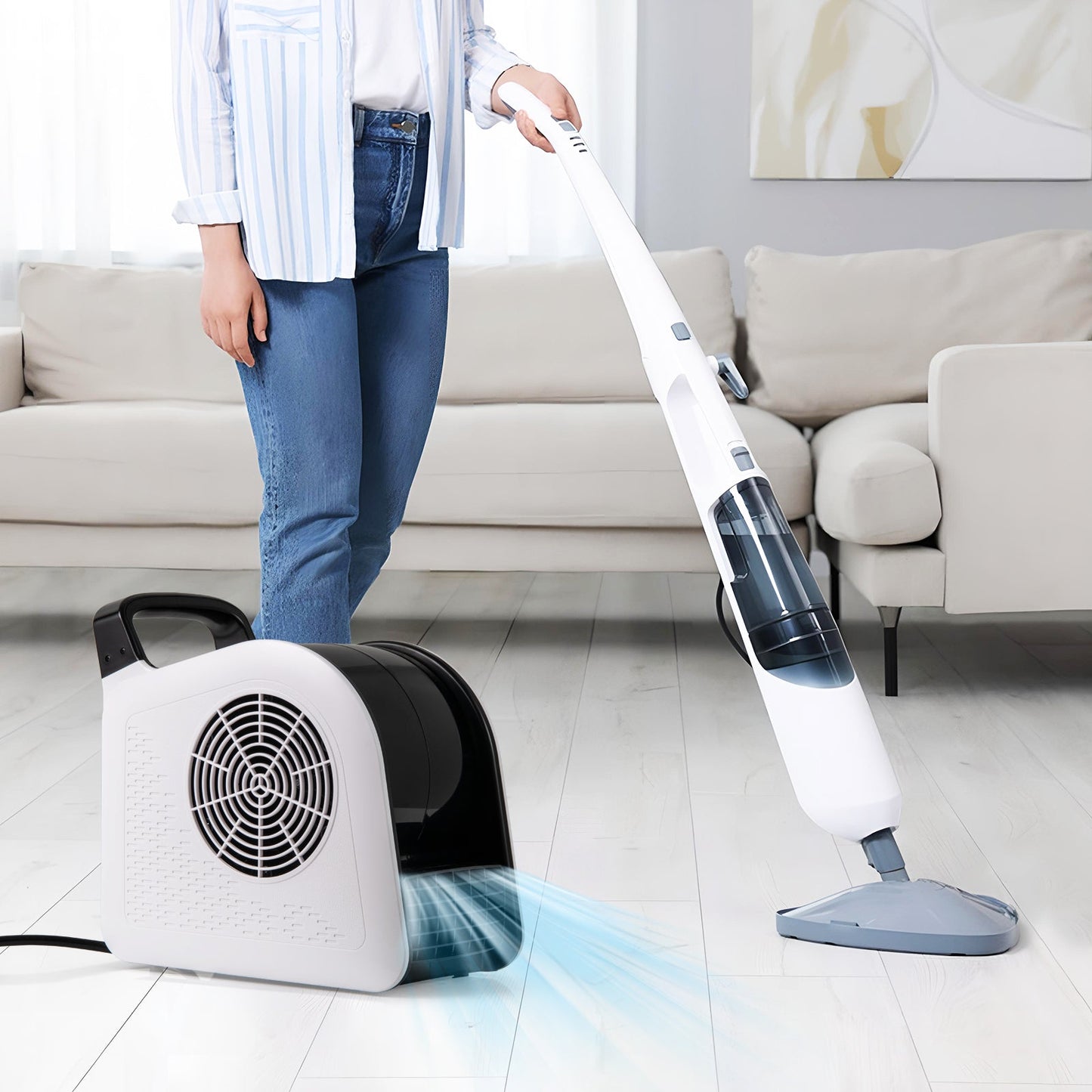 Ventilador Soplador de Alta Velocidad con 3 Velocidades y Cabezal Giratorio de 185°