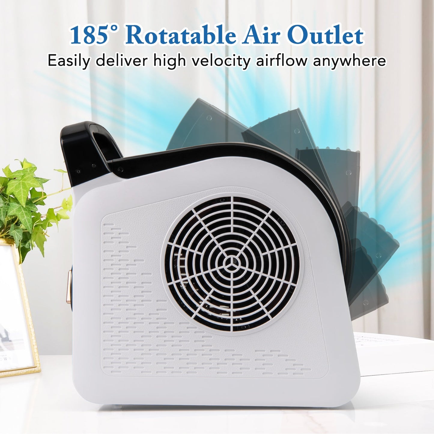 Ventilador Soplador de Alta Velocidad con 3 Velocidades y Cabezal Giratorio de 185°