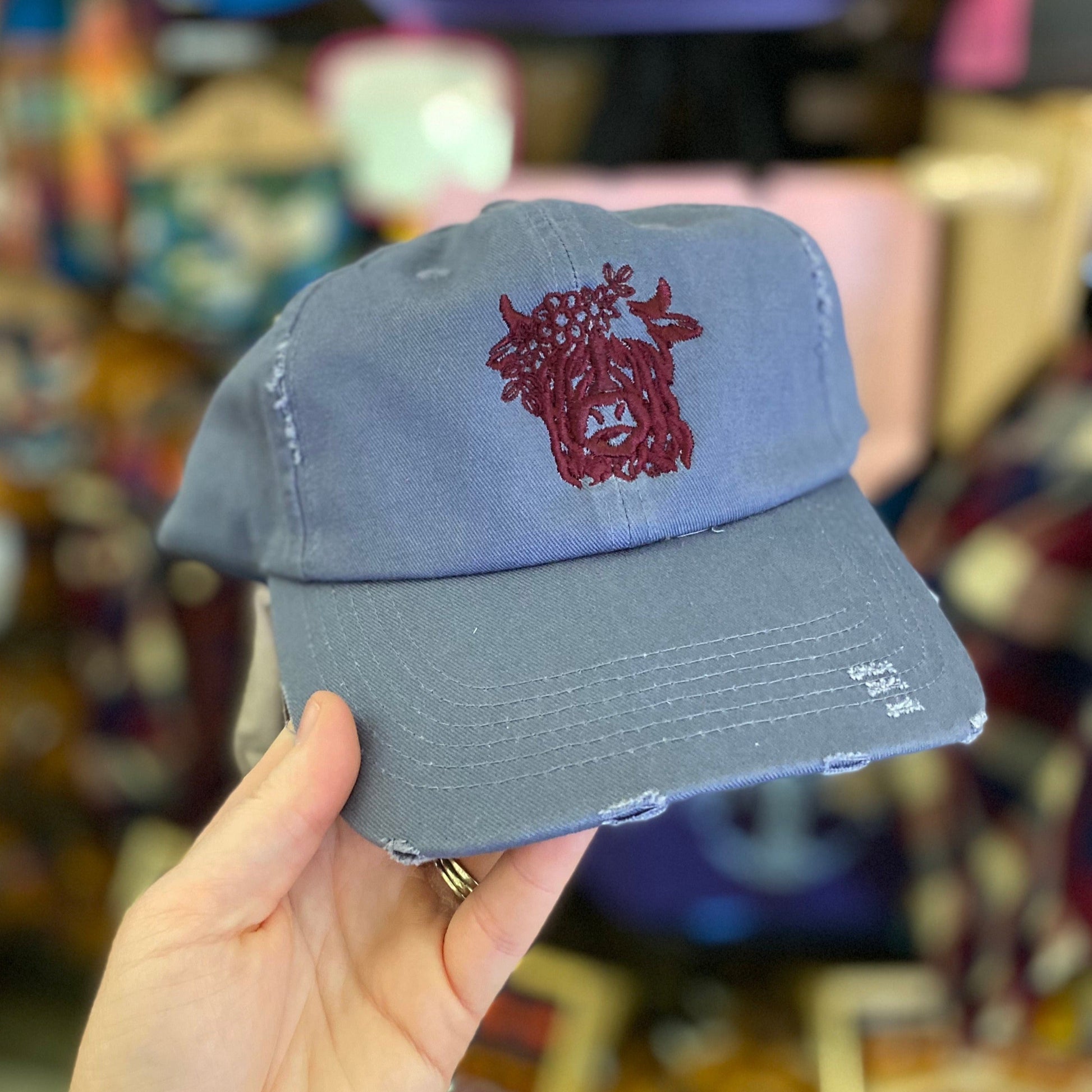 Highland Coo Hairy Cow Embroidered Hat - Multiple Customizable Options - Tampa Home & Garden Store
