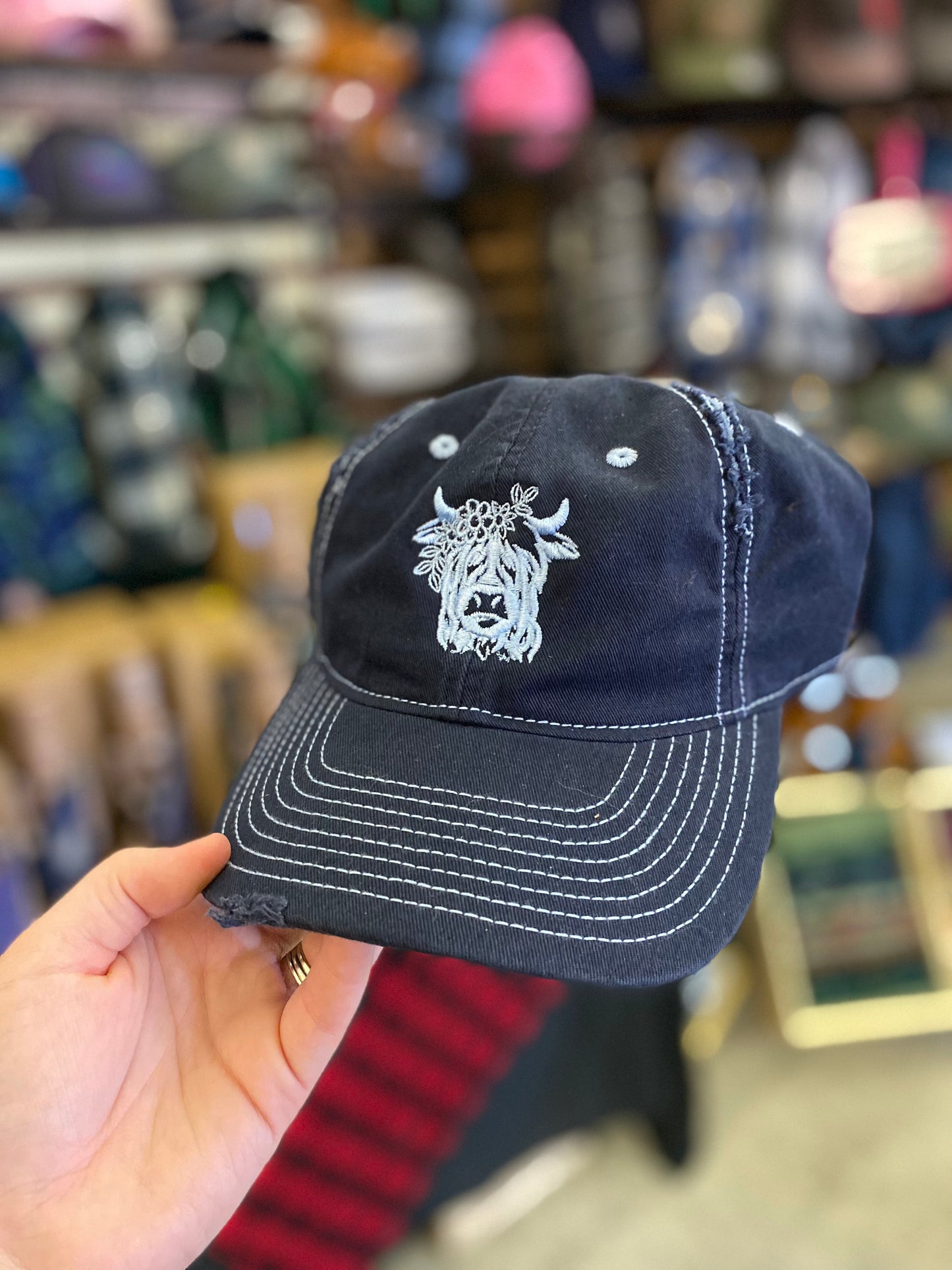 Highland Coo Hairy Cow Embroidered Hat - Multiple Customizable Options - Tampa Home & Garden Store