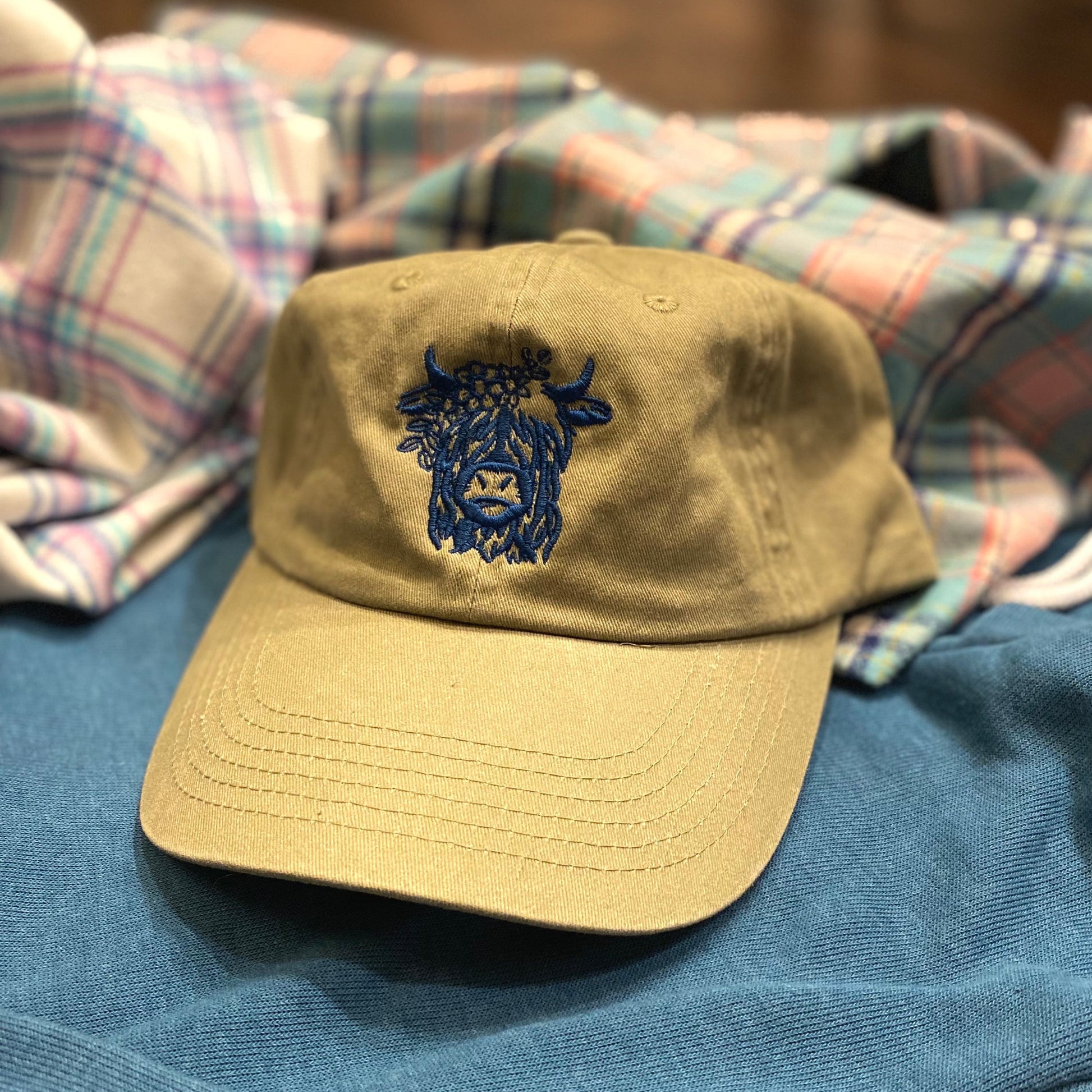 Highland Coo Hairy Cow Embroidered Hat - Multiple Customizable Options - Tampa Home & Garden Store