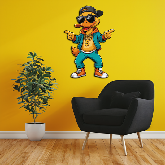 Hip Hop Duck Metal Wall Art – Funny UV Printed Urban Decor-KAFUVM004 - Tampa Home & Garden Store