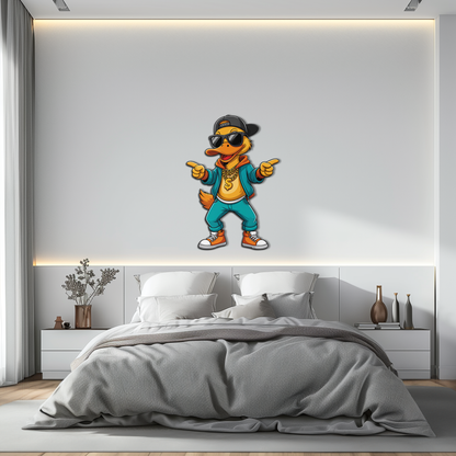 Hip Hop Duck Metal Wall Art – Funny UV Printed Urban Decor-KAFUVM004 - Tampa Home & Garden Store