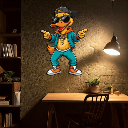 Hip Hop Duck Metal Wall Art – Funny UV Printed Urban Decor-KAFUVM004 - Tampa Home & Garden Store