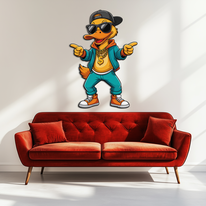 Hip Hop Duck Metal Wall Art – Funny UV Printed Urban Decor-KAFUVM004 - Tampa Home & Garden Store