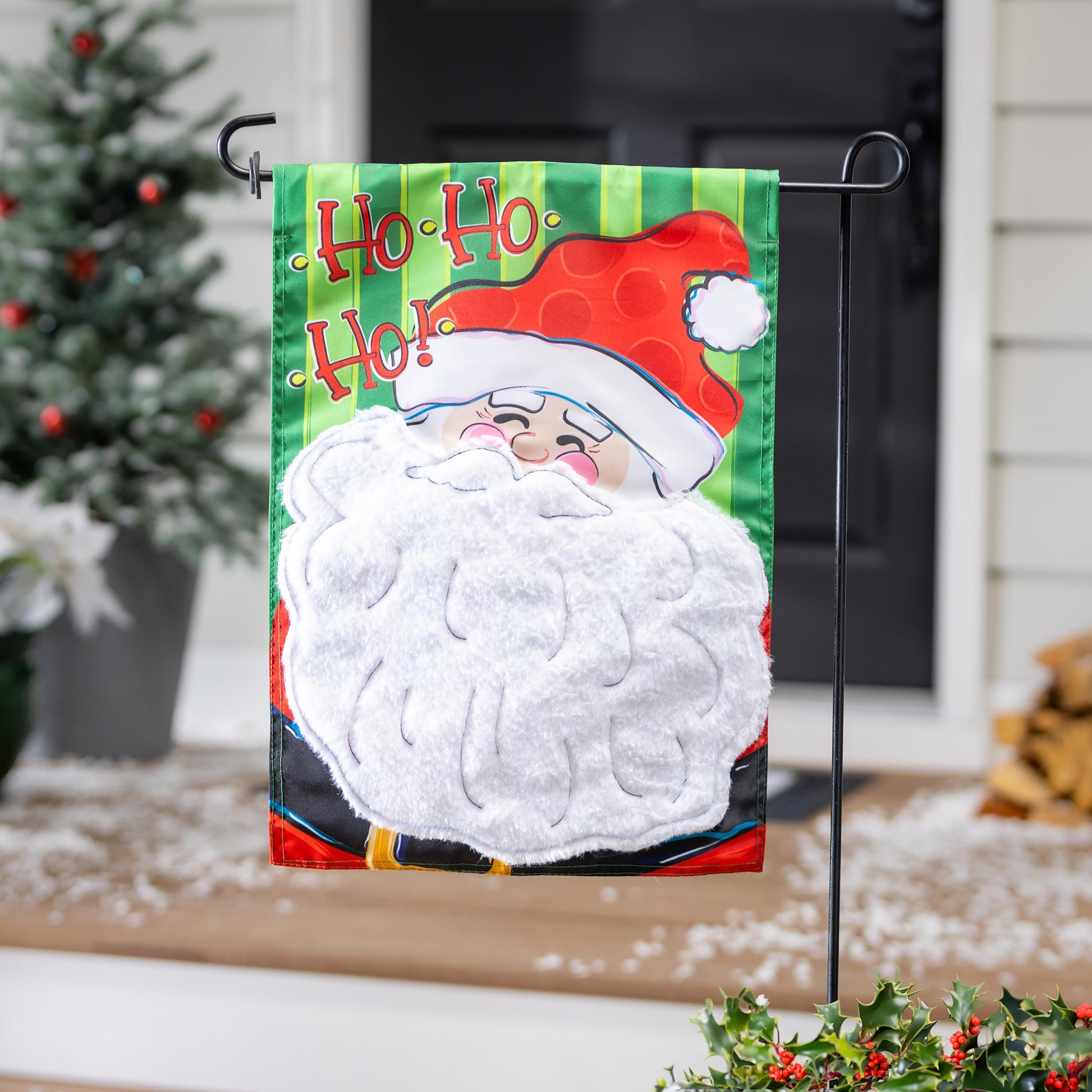 Ho Ho Ho Santa Applique Garden Flag - Tampa Home & Garden Store