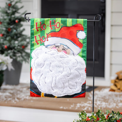 Ho Ho Ho Santa Applique Garden Flag - Tampa Home & Garden Store