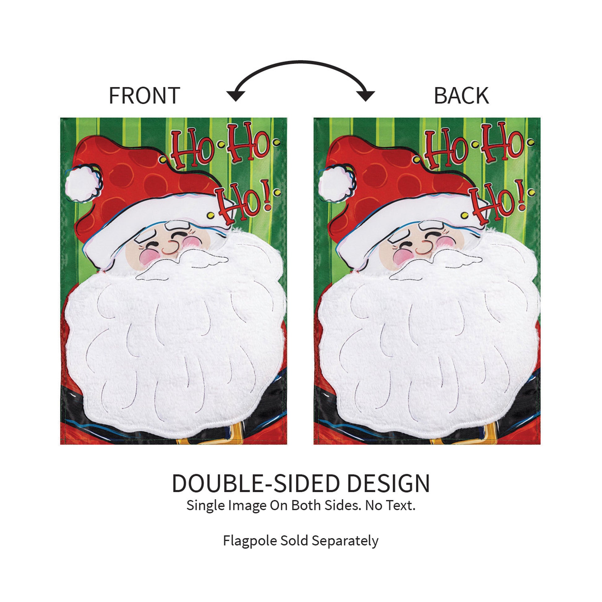 Ho Ho Ho Santa Applique Garden Flag - Tampa Home & Garden Store