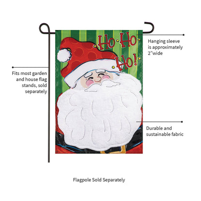 Ho Ho Ho Santa Applique Garden Flag - Tampa Home & Garden Store