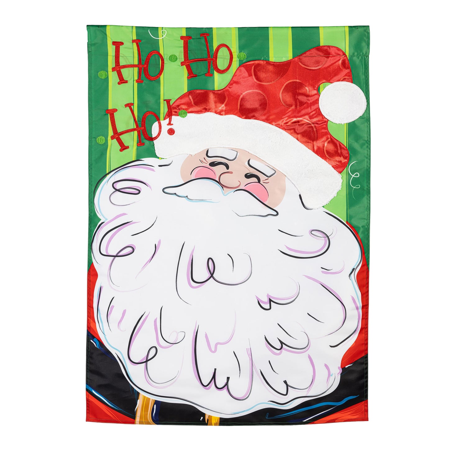 Ho Ho Ho Santa Applique House Flag - Tampa Home & Garden Store