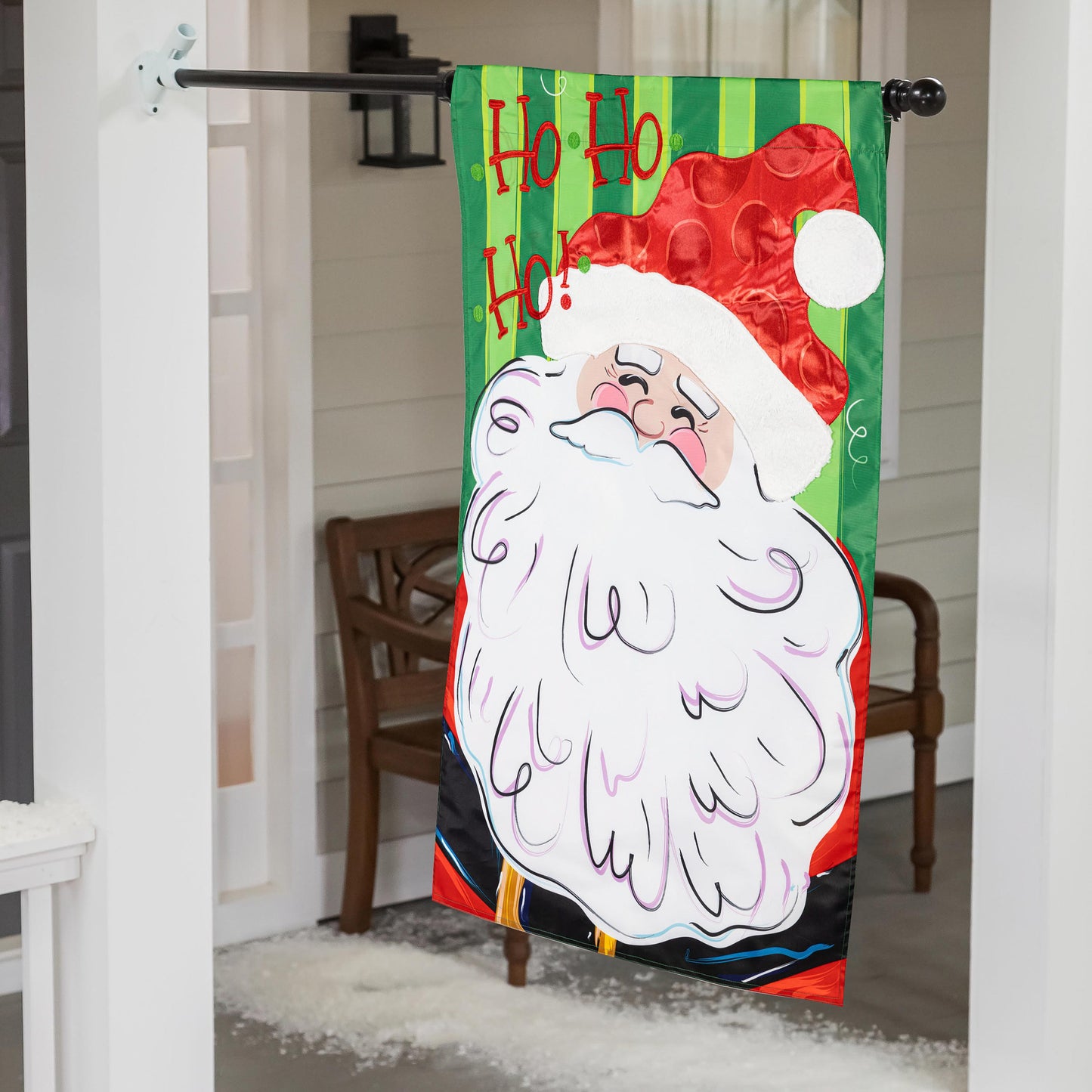 Ho Ho Ho Santa Applique House Flag - Tampa Home & Garden Store
