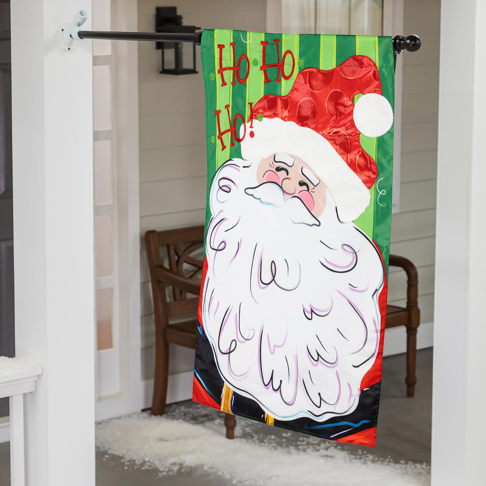 Ho Ho Ho Santa Applique House Flag - Tampa Home & Garden Store