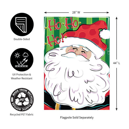 Ho Ho Ho Santa Applique House Flag - Tampa Home & Garden Store