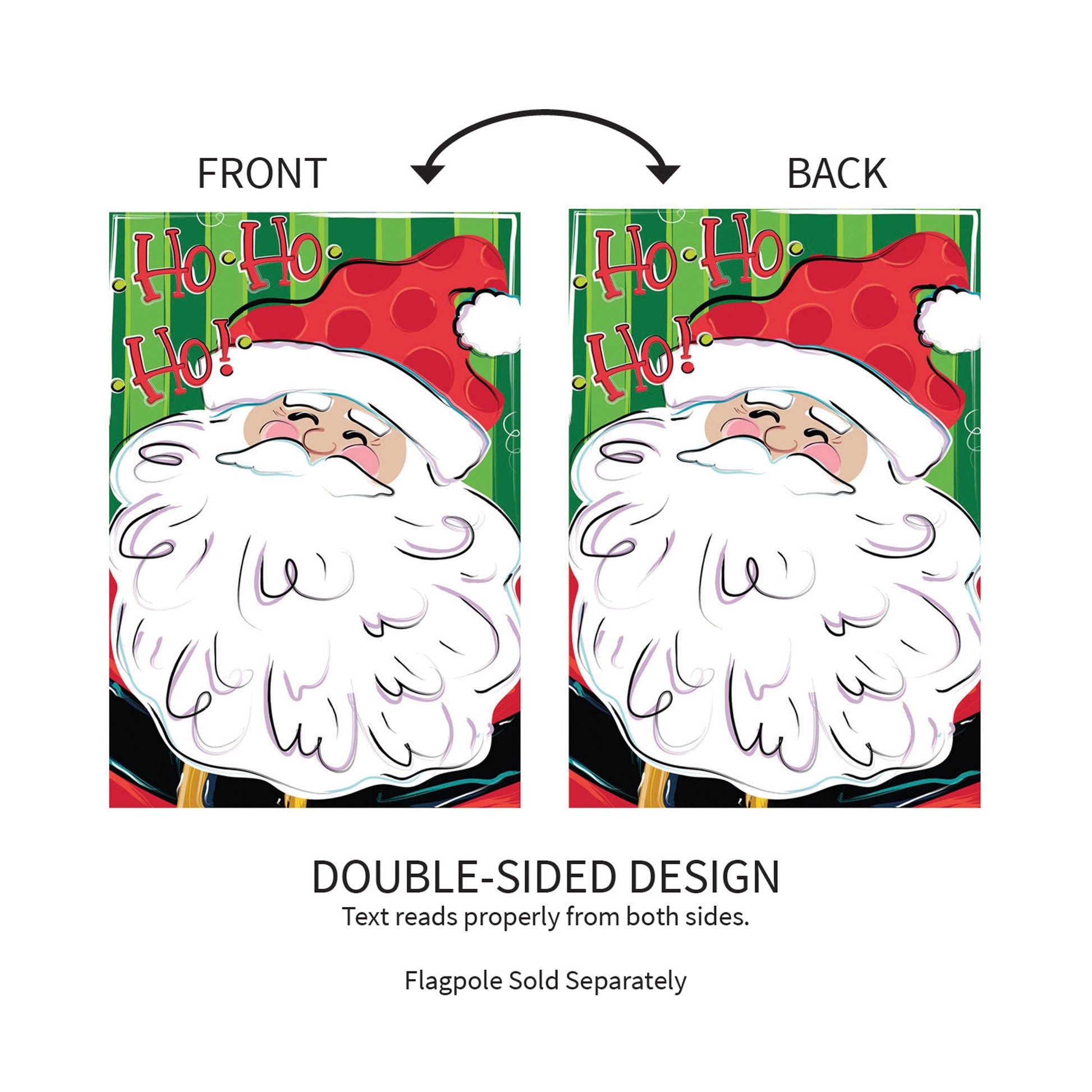 Ho Ho Ho Santa Applique House Flag - Tampa Home & Garden Store