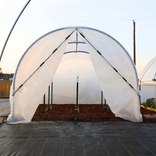 Bootstrap Farmer 10x12 backyard greenhouse kit with white cover and arched frame on Tampa Home & Garden Store