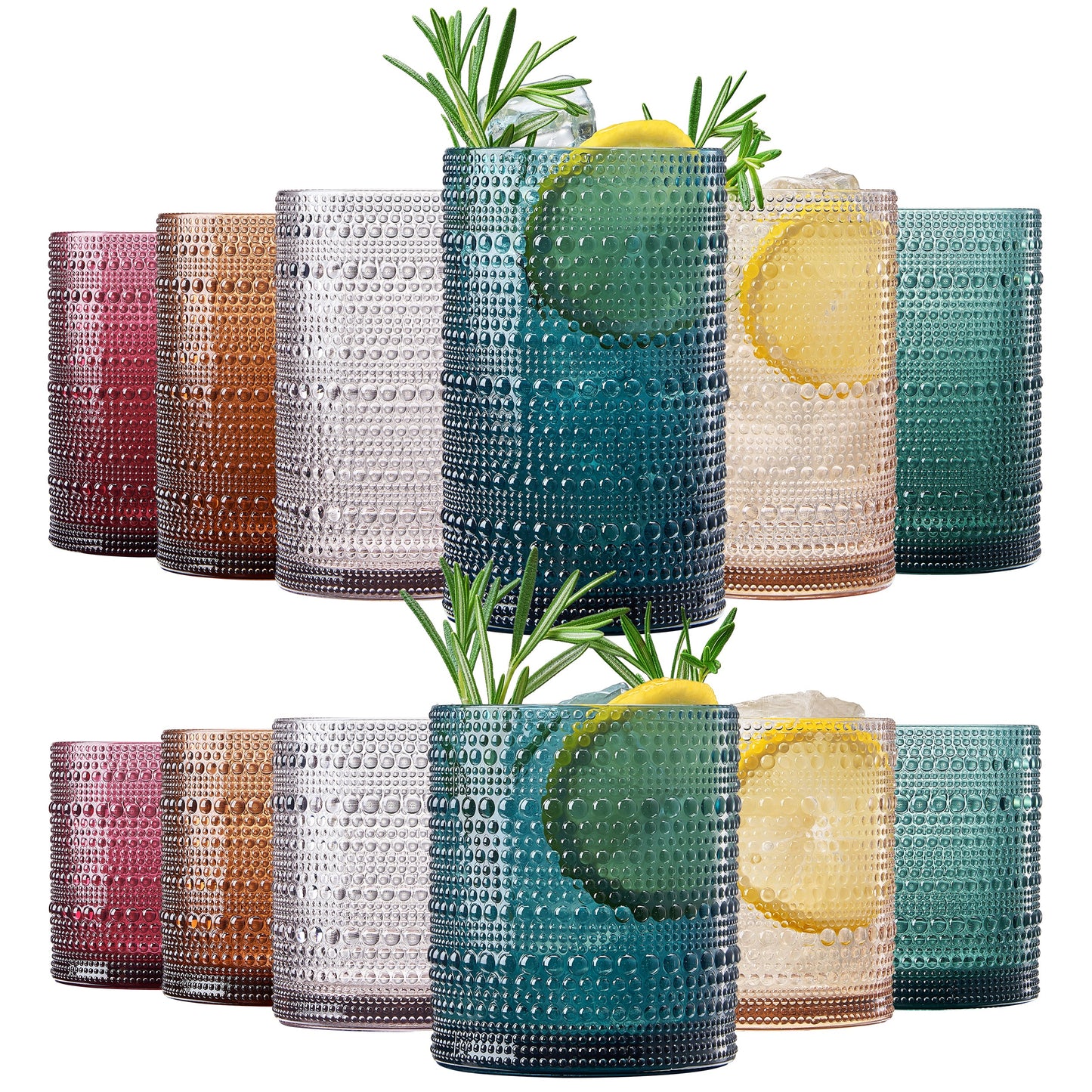 Acrylic Hobnail Lowball and Highball Glasses