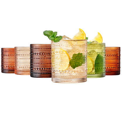 Fortuna Hobnail Lowball Glassware Set of 6