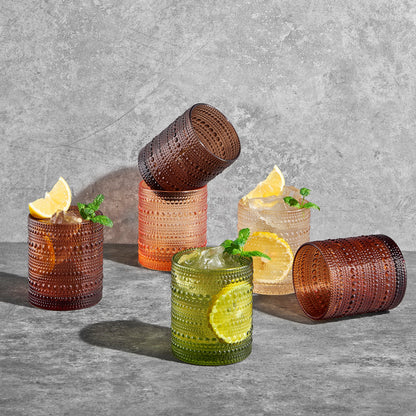 Fortuna Hobnail Lowball Glassware Set of 6