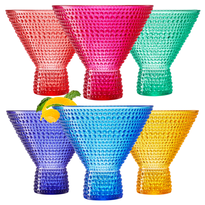 Madrid Hobnail Acrylic Martini Glasses Set of 6