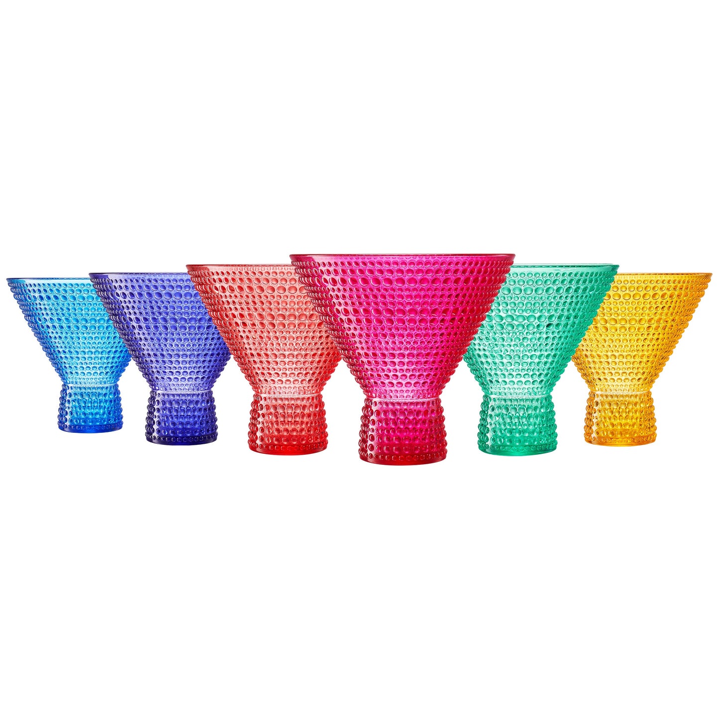 Madrid Hobnail Acrylic Martini Glasses Set of 6