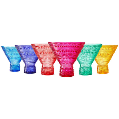 Madrid Hobnail Acrylic Martini Glasses Set of 6