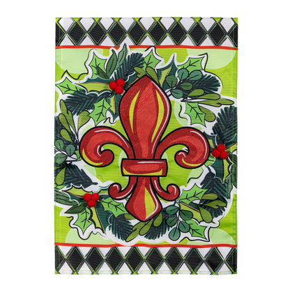 Holiday Fleur De Lis Applique Garden Flag - Tampa Home & Garden Store