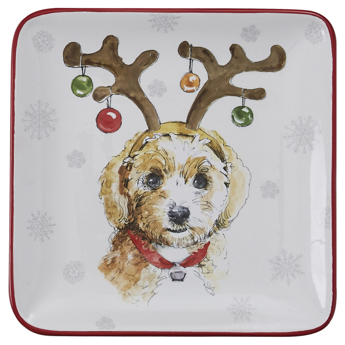 Holiday Paws Salad / Dessert Plate - - Tampa Home & Garden Store