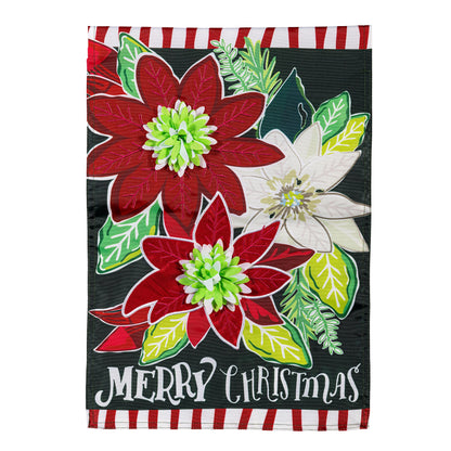 Holiday Poinsettia Applique Garden Flag - Tampa Home & Garden Store