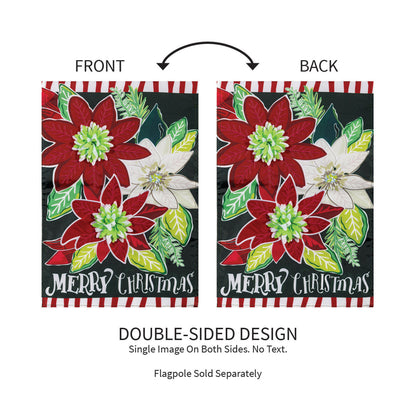 Holiday Poinsettia Applique Garden Flag - Tampa Home & Garden Store