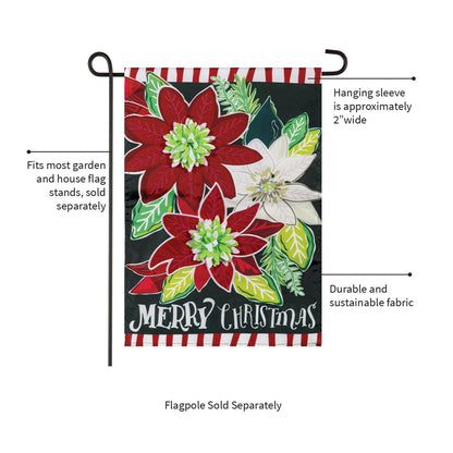 Holiday Poinsettia Applique Garden Flag - Tampa Home & Garden Store