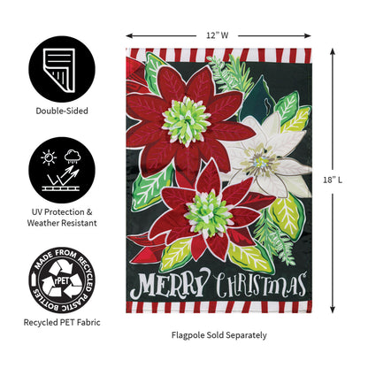 Holiday Poinsettia Applique Garden Flag - Tampa Home & Garden Store