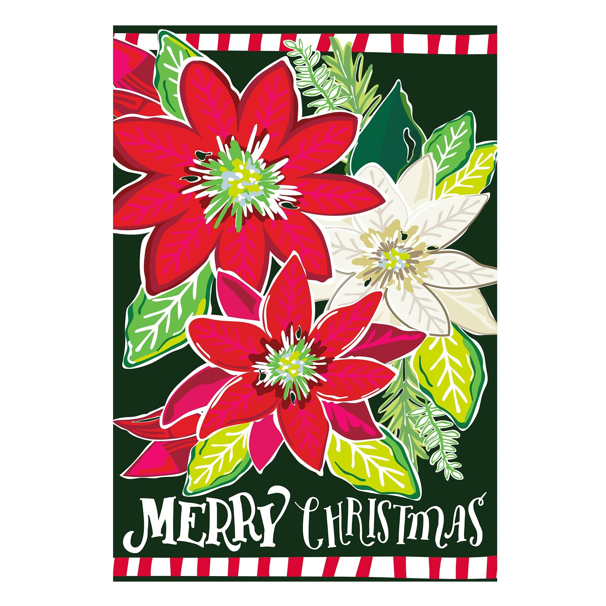 Holiday Poinsettia Applique House Flag - Tampa Home & Garden Store