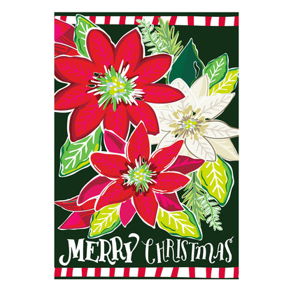 Holiday Poinsettia Applique House Flag - Tampa Home & Garden Store