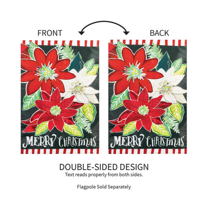 Holiday Poinsettia Applique House Flag - Tampa Home & Garden Store