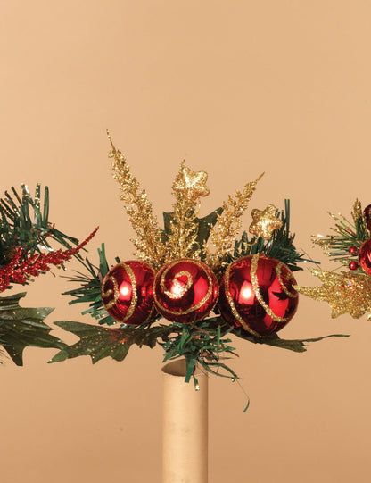 Holiday Sparkle Pick - 7 Inch - Swirl Balls - Tampa Home & Garden Store