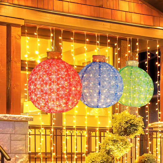 DirectDeals 3-Ball Pre-Lit Pop Up Christmas Ball Set with 300 LED Lights red blue green on Tampa Home & Garden Store
