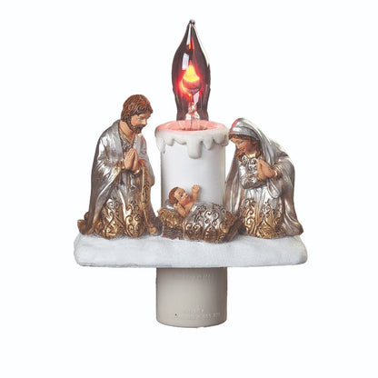 Holy Family Gold and Silver Swirl Night Light - Tampa Home & Garden Store