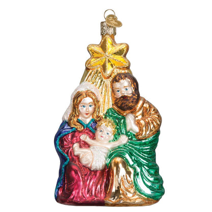 Holy Family With Star Glass Ornament - Tampa Home & Garden Store