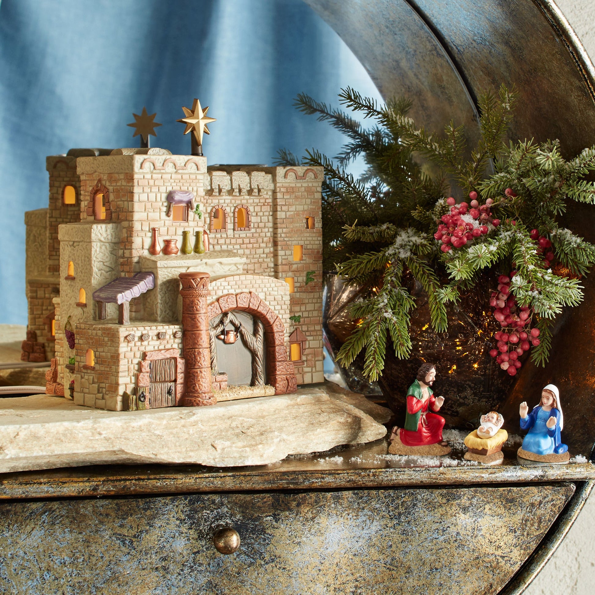 Holy Land Little Town Of Bethlehem - The Inn Lit House - Tampa Home & Garden Store