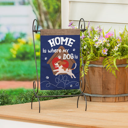 Home Is Where My Dog Is Burlap Garden Flag - Tampa Home & Garden Store