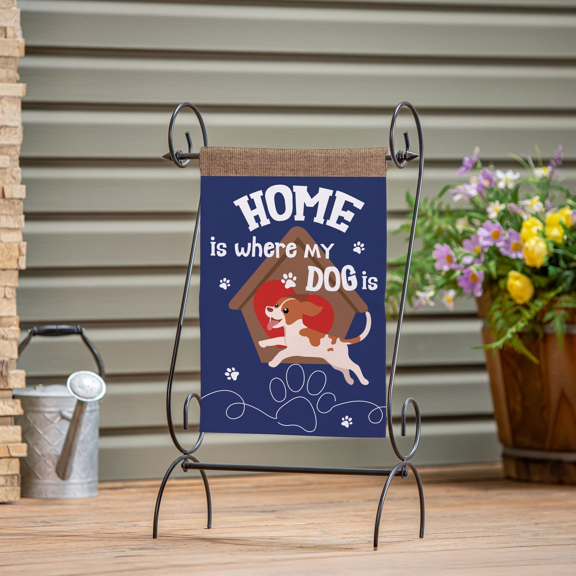 Home Is Where My Dog Is Burlap Garden Flag - Tampa Home & Garden Store