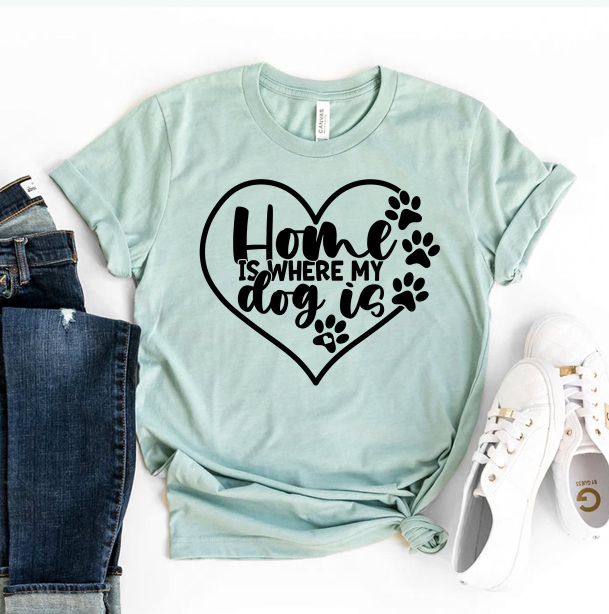 Home Is Where My Dog Is T-Shirt - Tampa Home & Garden Store