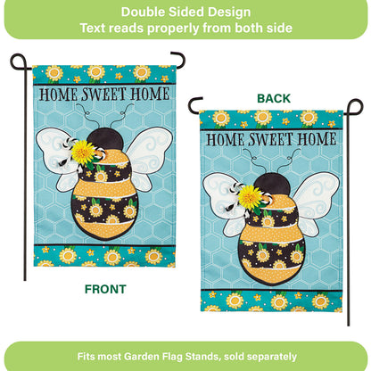 Home Sweet Home Bee Linen Garden Flag - Tampa Home & Garden Store